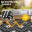 Outdoor Area Rug 9' x 18' Waterproof Reversible Plastic Straw Construction UV-Resistant Durable Design for Patio, Deck, Balcony or RV in Black and White Geometric Style-1240744635-1240744633