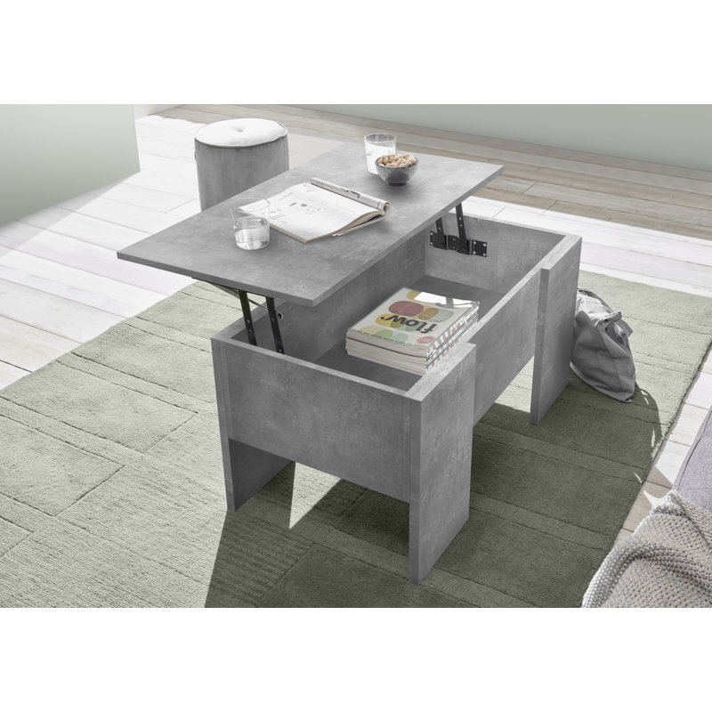 Mccoin Four Leg Coffee Table with Storage, Cement