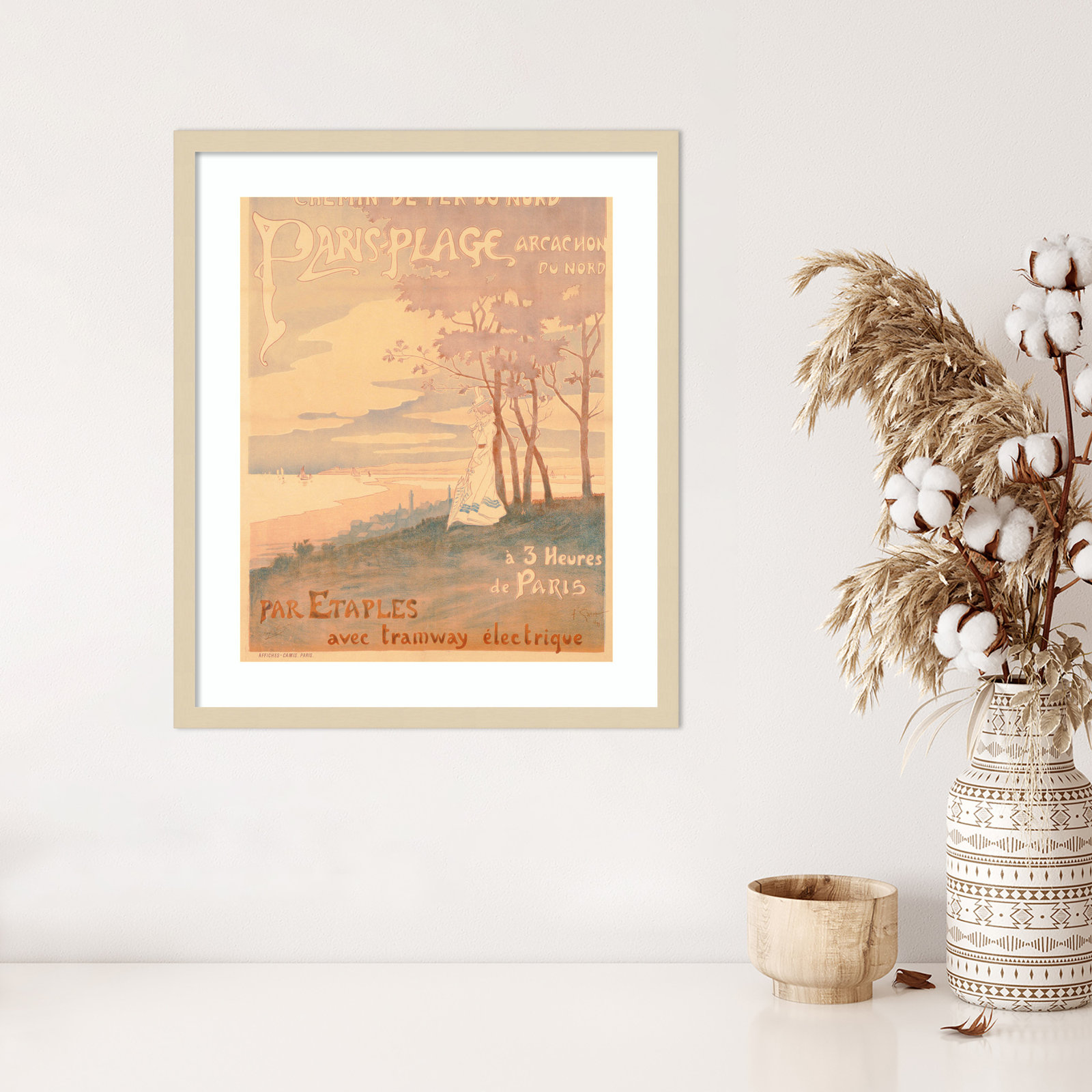 Metro "Poster Advertising Trams" Print, Brown , 25" H x 21" W