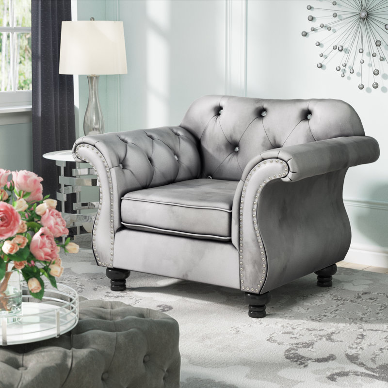 Fauteuil Tabitha, Mélange de polyester gris