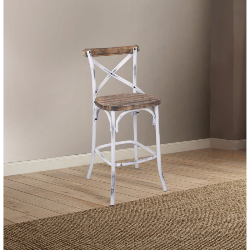 Veale Yahir Armless Bar Stool, White