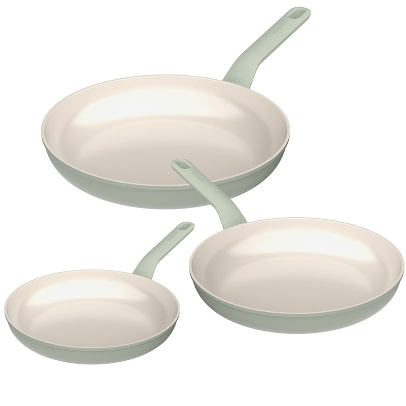 BergHOFF Balance 3Pc Nonstick Ceramic Frying Pan Set, Recycled Aluminum, Green