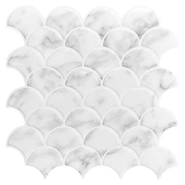 AVANT DECOR Seoul Carrara Fish Scales 9.25 in. x 11.88 in. 4 mm