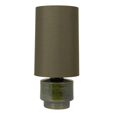 Verdant Stoneware Table Lamp with Linen Shade