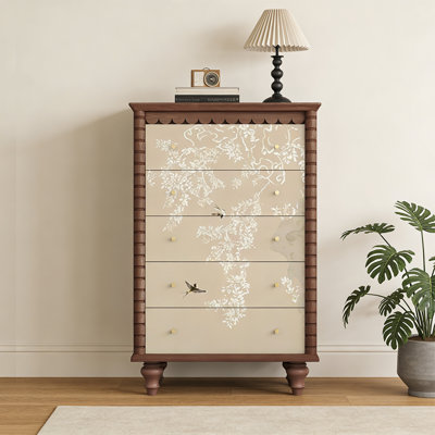 Commode d'entrée Mid-Century en bois massif