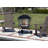 Fire Sense Fire Pit Bessemer Rolling, Porcelain Enamel with Wheels & Handle -Black & Silver-28"