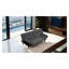 Futon-lit gris foncé avec siège et dossier capitonnés en biscuit - Accoudoirs réglables, canapé convertible pour le salon, design multifonctionnel contemporain
