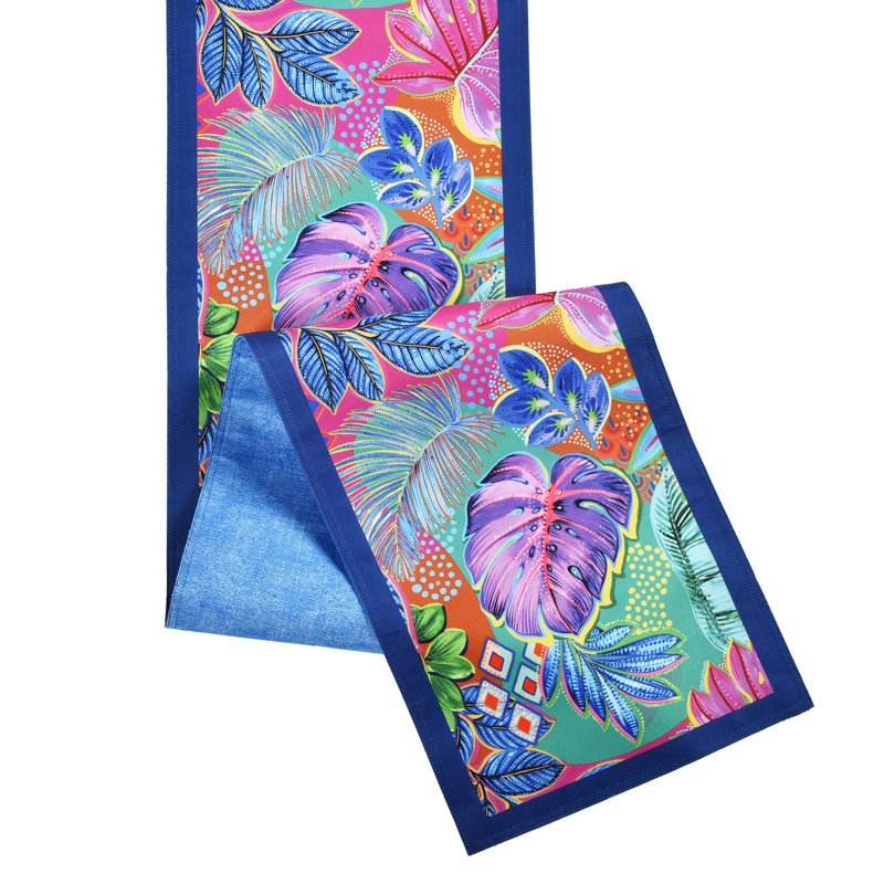 Hanalei 72" Tropical Foliage Polyester Table Runner