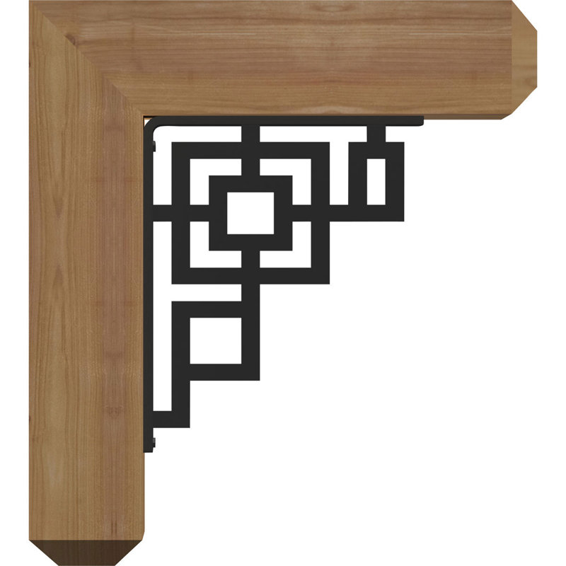 Support à crête en fer Eris, H 16 po x P 13 1/2 po, Cèdre rouge de l'Ouest l 4 po x T 4 po (sciage br