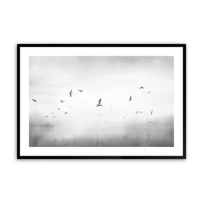 Sérénade éthérée, H 12 po x l 15 po, Cadre photo noir satiné