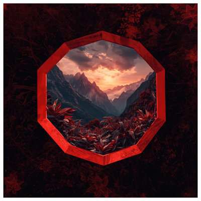 Red Mountain Landscape Double Sided Throw Pillows