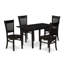 Ensemble de mobilier de salle à manger 5 pièces comprenant une table de cuisine rectangulaire avec rallonge papillon et 4 chaises, noir-2117561526-2117561527