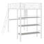 Lit mezzanine simple avec bureau et tableau blanc pour étude et rangement