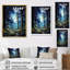 «Blue Pine Tree Midnight Serenity III», reproduction sur toile tendue-91228714
