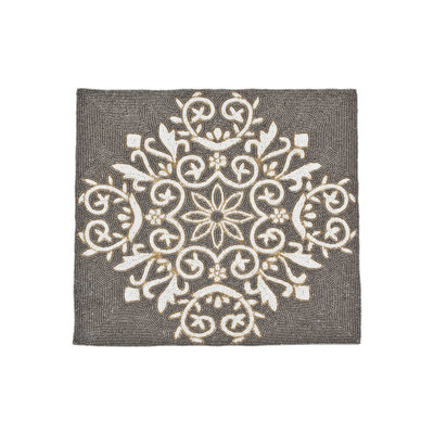 Gray Flower Square Placemat