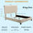 Fabric Upholstered Bed Frame with Adjustable Headboard/Chesterfield-Styled/Wood Slat Support-390291593-390291599