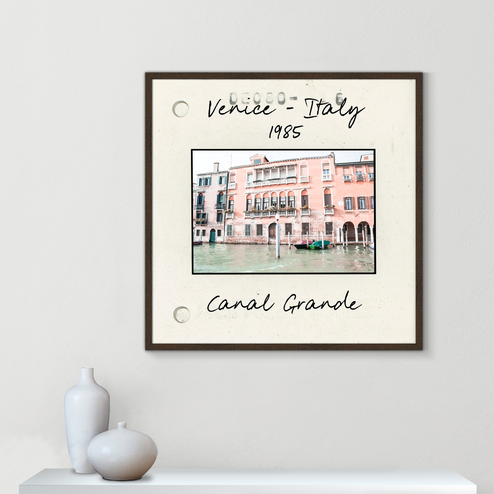 Ritona "Venice, Italy - Grand Canal" Print, Walnut Single Picture Framed Paper, 32" H x 32" W x 0.75" D