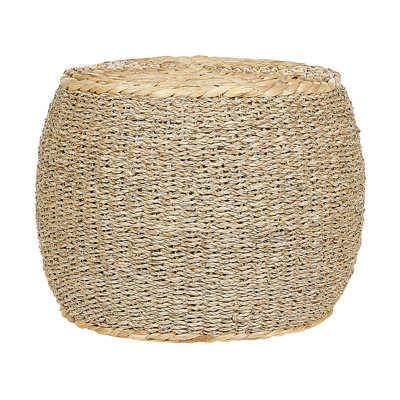Alqassim 40cm Wide Round Solid Colour Pouffe Ottoman