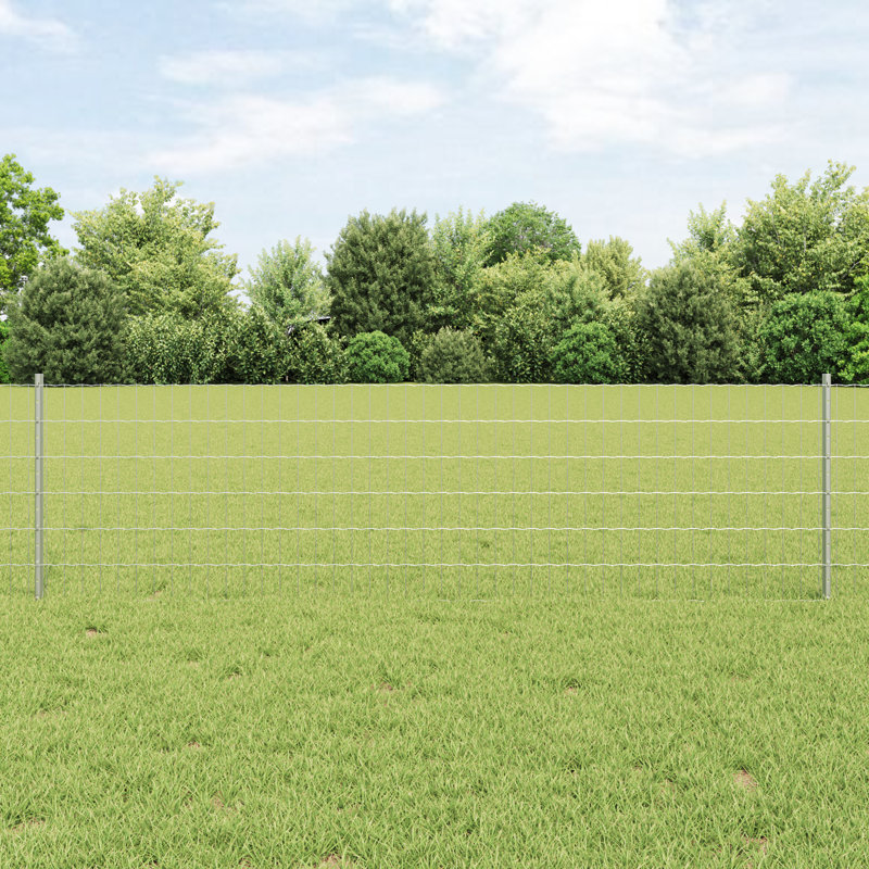 Fence with Post Segment Outdoor Barrier Garden Terrace Divider Boundary, Silver, 60cm H x 1000cm W