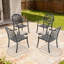 Ensemble de 4 chaises de patio en fonte d'aluminium avec finition thermolaquée et coussins bruns
