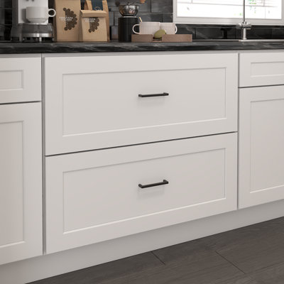 Furinno Shaker Drawer Base Kitchen Cabinet with 2-Drawers, Ready to Assemble, 24 D x 36 W x 34.5 H, White