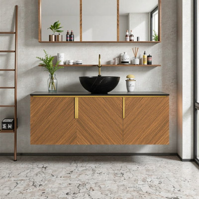 Ensemble de meuble-lavabo double 48 po avec lavabo, comptoir et armoire de rangement 48 po - 3 portes, sans robinet