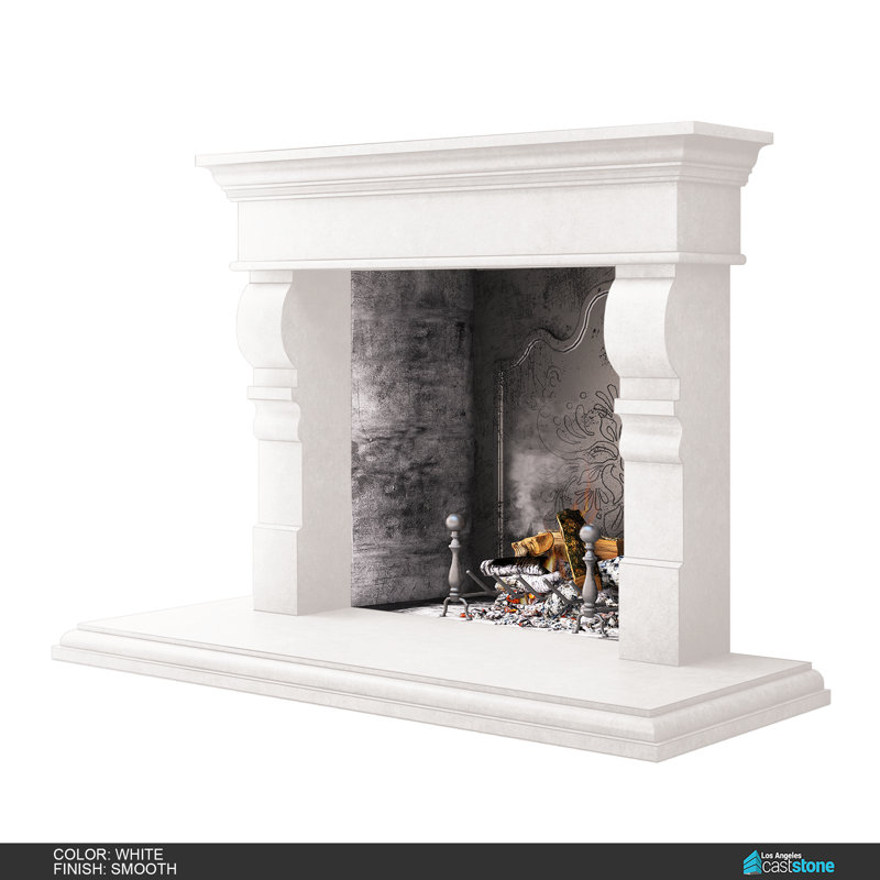 Rome Fireplace Surround, Smooth/White