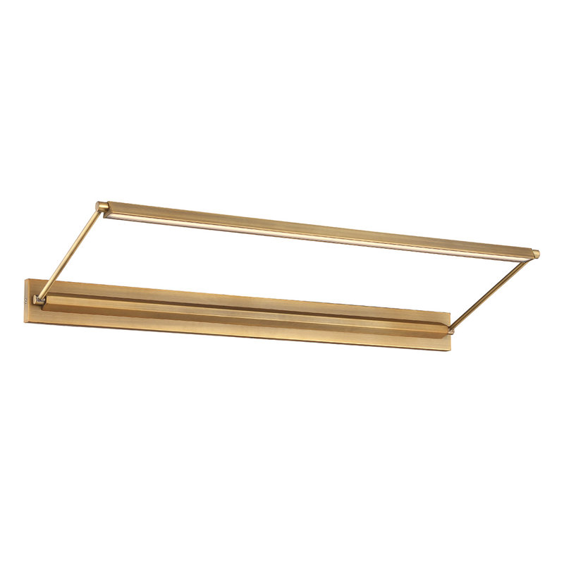Hudson Dimmable LED Wall Mounted Picture Light, Aged Brass, 3.0625" H x 34" W x 12.625" D