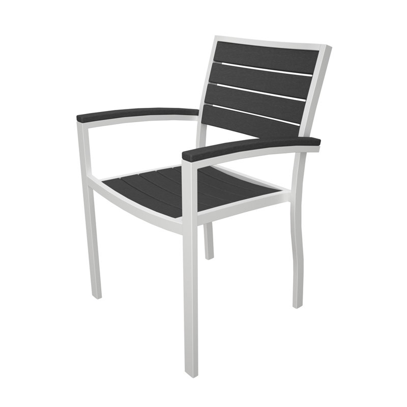 Chaise de salle à manger POLYWOOD Euro, Gris State, Bronze texturé