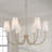 37.25" W x 26.5" H 6-Light Transitional Chandelier with Tapered Soft White Glass-107243936