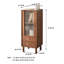 Élégante armoire de rangement de bureau - couleur café avec 2 tablettes, tiroirs, porte en verre rétro et bois de pin