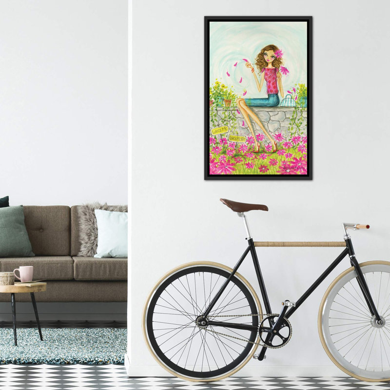 Printemps à Summerside # 4, art, Toile avec cadre noir patiné, H 40 po x l 26 po x P 1,5 po