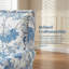 Chaise d'appoint rembourrée Modern Floral Styke, fauteuil confortable, fauteuil Mid-Century, avec pieds en bois massif, bleu-51293407