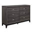 Mobilier de chambre à coucher contemporain à quincaillerie en bois poli avec commode 1 tiroir 6 pièces