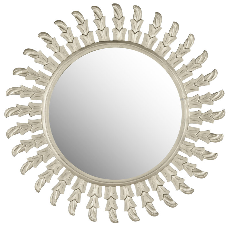 Barnabas Engineered Wood Flat Wall Mirror, Pewter