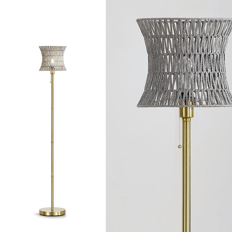 Lampe sur pied 68 po Rahish, Laiton brossé