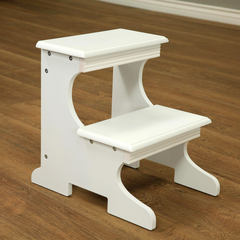 Crestside 2 - Step Wood Step Stool, White