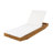 Acacia Wood Chaise Lounge With 2-Fold Thin Cushion - Teak Finish Outdoor Recliner With Cream Water-Repellent Cushion, 79.6" L X 29" W, 300 Lbs-214967564