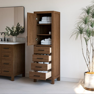 Armoire à linge en bois massif Amariani