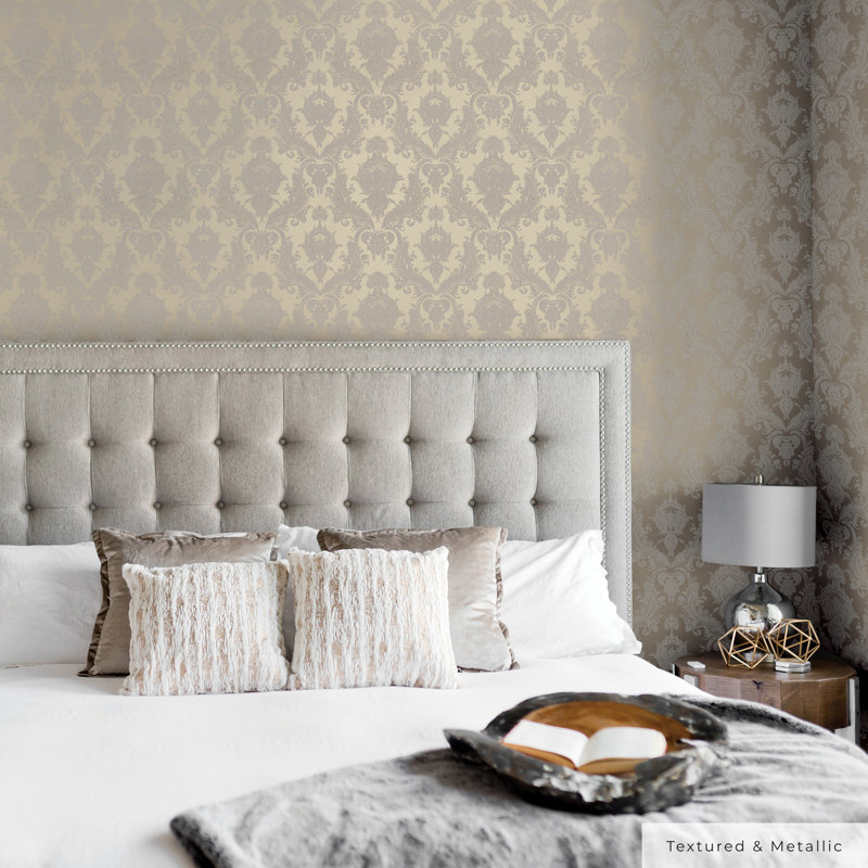 Kerens 16.5' L x 20.5" W Peel and Stick Wallpaper Roll, Beige