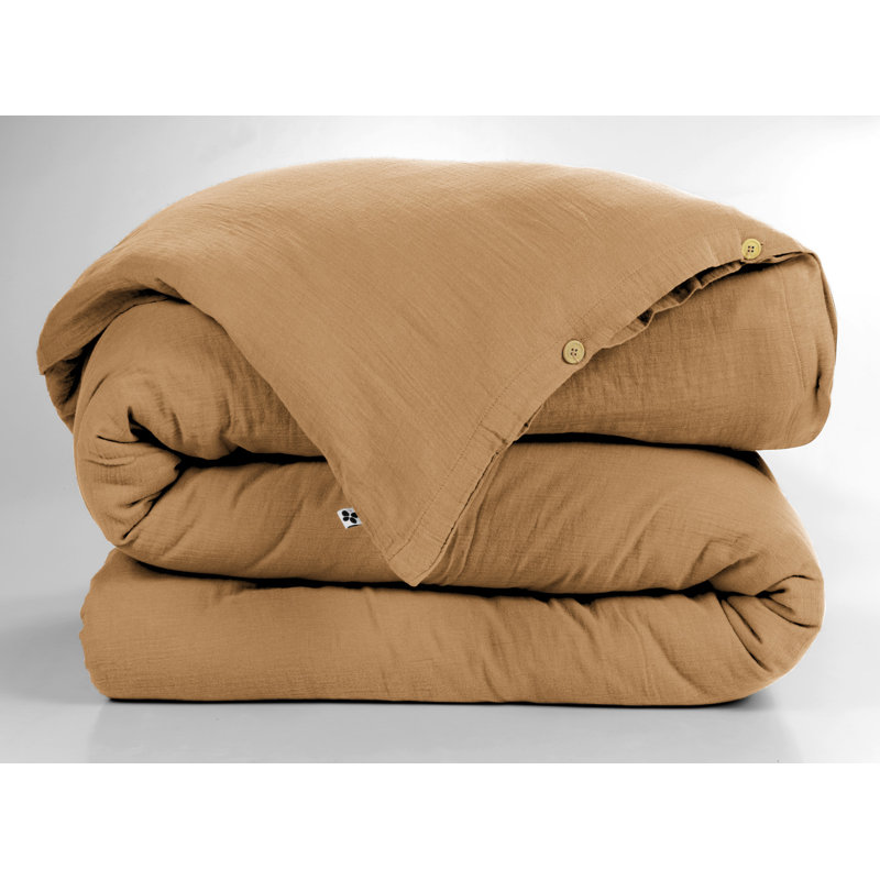 Knopp Cotton Solid Colour Duvet Cover, Brown, Super King Duvet Cover