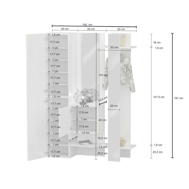 Dcriscion Hall Tree 140cm Wide