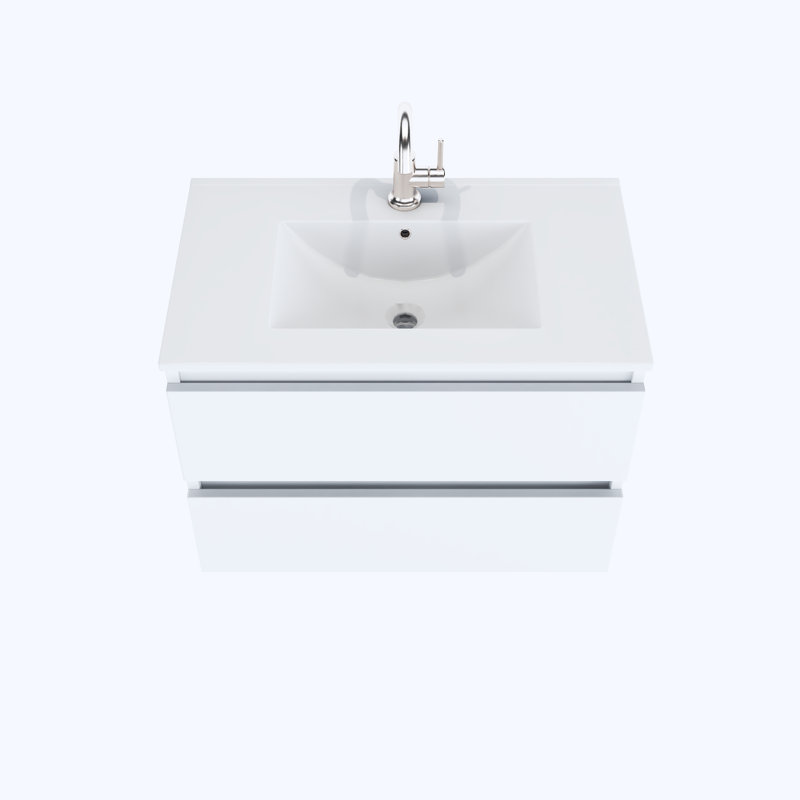 Salt 30'' Single Bathroom Vanity with Ceramic Top, White