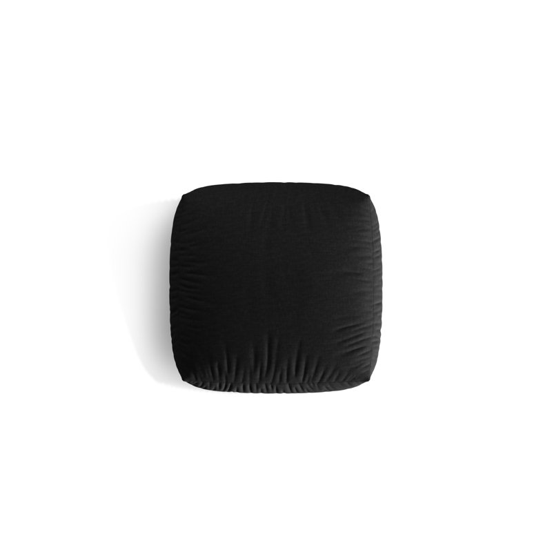 Carlens 106cm Wide Solid Colour Pouffe Ottoman, Black