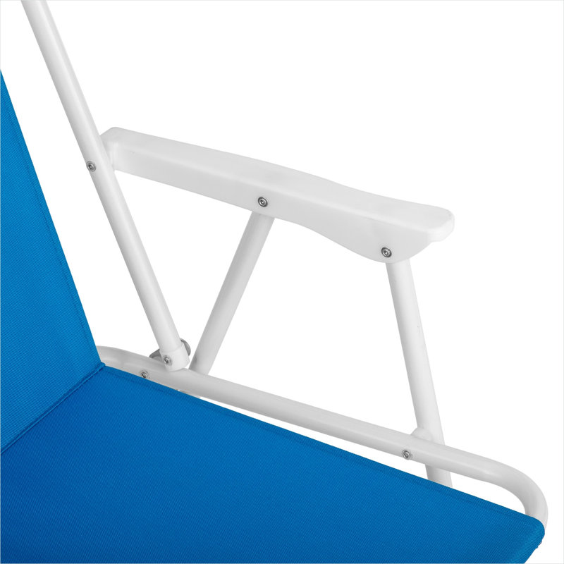 Chaise de plage inclinable à position unique, combinant pliage, capacité de 120 kg et structure en acier