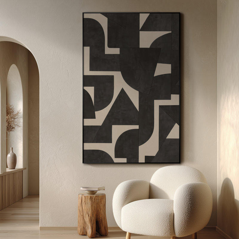 Très grand art mural imprimé sur toile - Œuvre d'art moderne abstraite, décor pour le salon ou la chambre à coucher - «Assemblage requis du cadre (cadre non fini)»