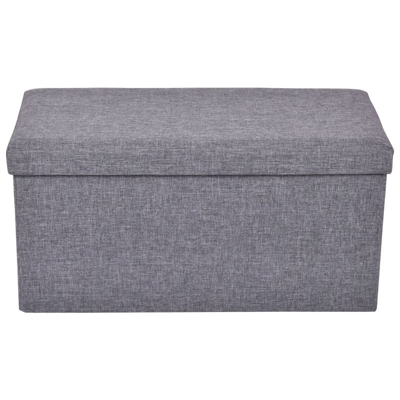 Jaenis 38cm Wide Rectangle Solid Colour Ottoman with Storage, Grey