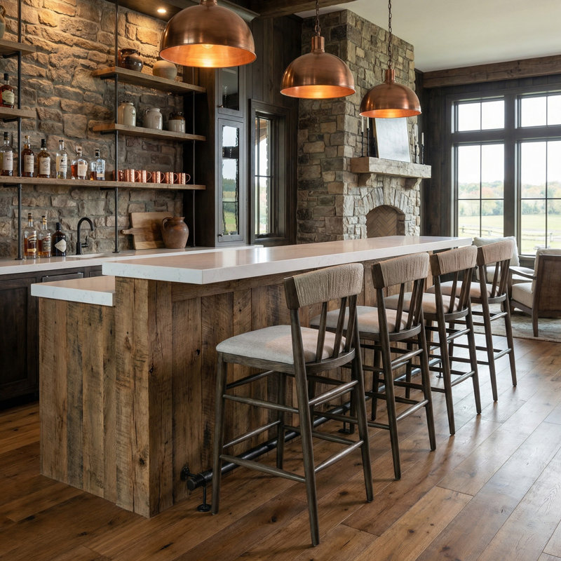 Tabouret de comptoir Alto blanc délavé, Tabouret de comptoir (siège d'une hauteur de 24,5, Crème