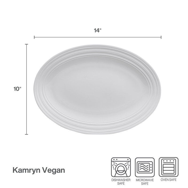 Kamryn Vegan Bone China 14 in. Oval Platter