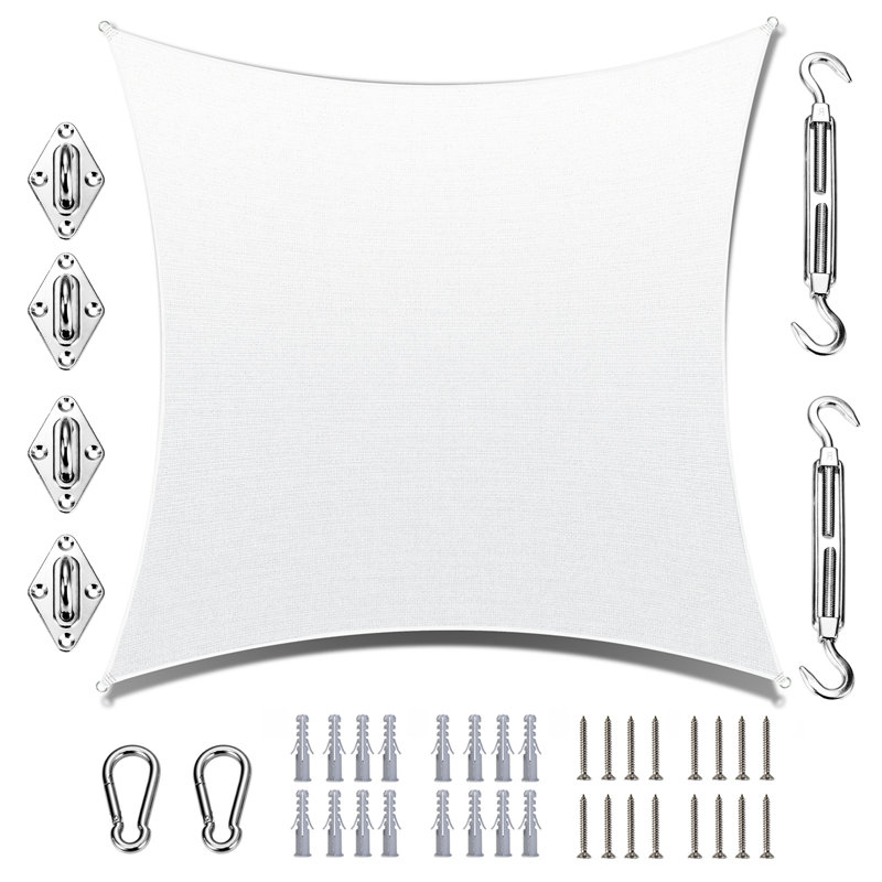 Voile d'ombrage carré Amgo, 14 pi x 14 pi, Blanc